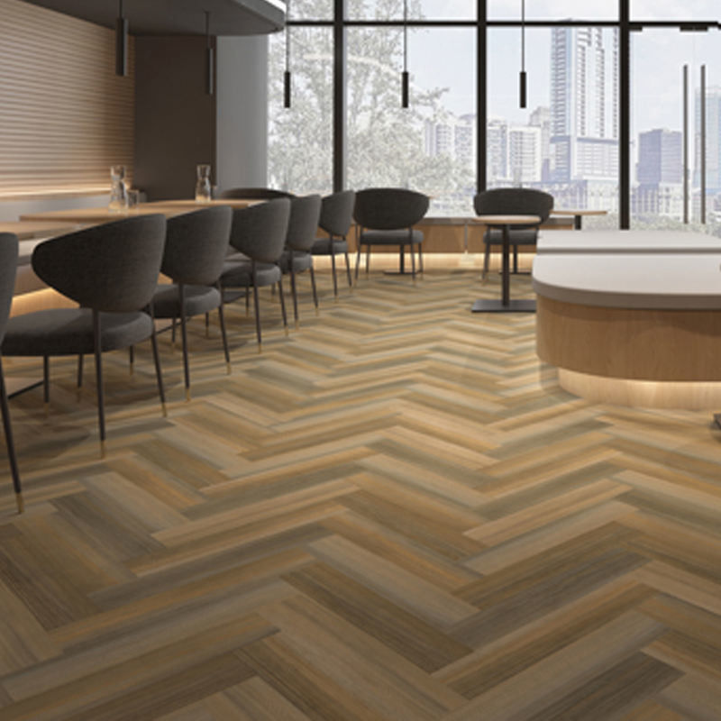 100% ভার্জিন 4.0mm-7mm Spc Herringbone Flooring Spc Lvt ক্লিক ফ্লোরিং মাল্টিলেয়ার