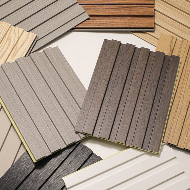 অভ্যন্তরীণ আলংকারিক দেওয়াল বোর্ড সিলিং প্যানেল পিভিসি লেপা বাঁশ ফাইবার আর্ট Louver ব্যাকগ্রাউন্ড প্যানেল WPC ফ্লুটেড স্ল্যাট প্যানেল