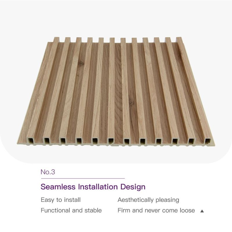 হোটেল আবাসিক ডাব্লুপিসি কাঠের অভ্যন্তরীণ প্রসাধন গ্রেট ওয়াল প্যানেল ডেকোরেটিভ ডাব্লুপিসি ফ্লুটেড ওয়াল প্যানেল