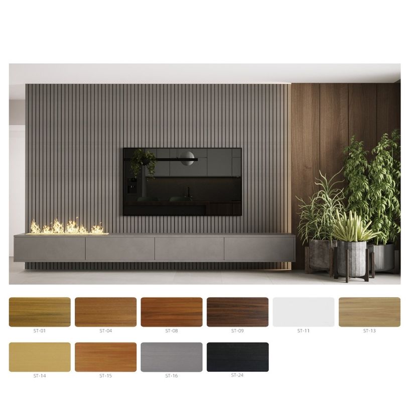 হোটেল আবাসিক ডাব্লুপিসি কাঠের অভ্যন্তরীণ প্রসাধন গ্রেট ওয়াল প্যানেল ডেকোরেটিভ ডাব্লুপিসি ফ্লুটেড ওয়াল প্যানেল