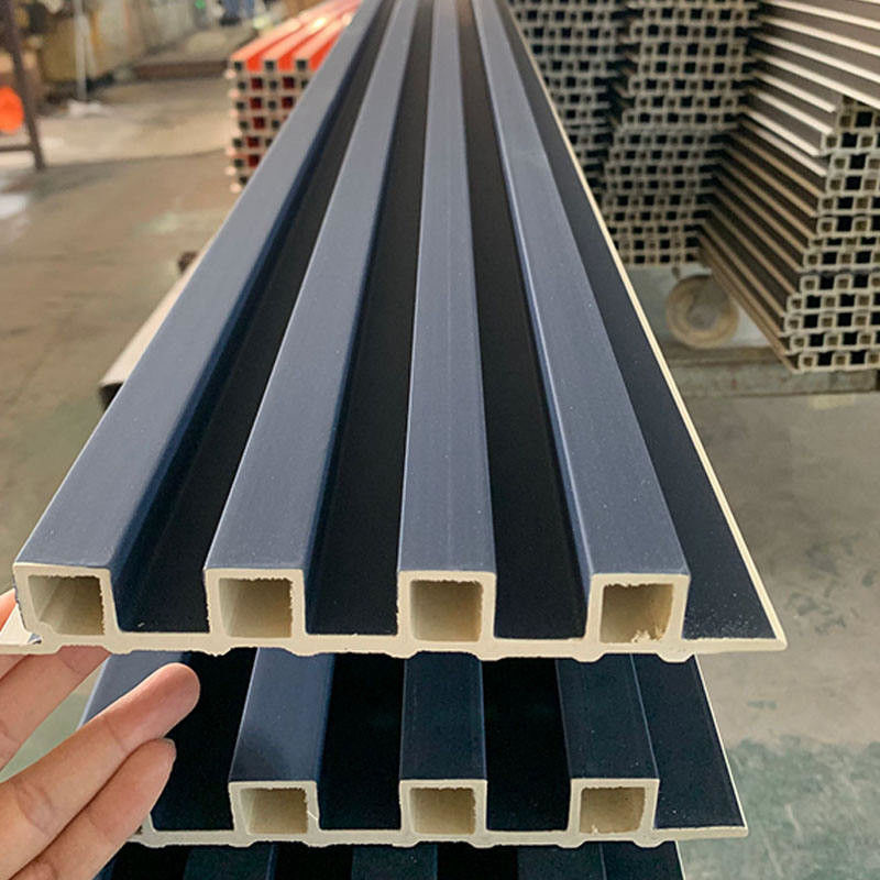 আধুনিক শৈলী কাঠের শস্য সলিড রঙের লিভিং রুমের জন্য ডেকোরেটিভ ডাব্লুপিসি ওয়াল প্যানেল