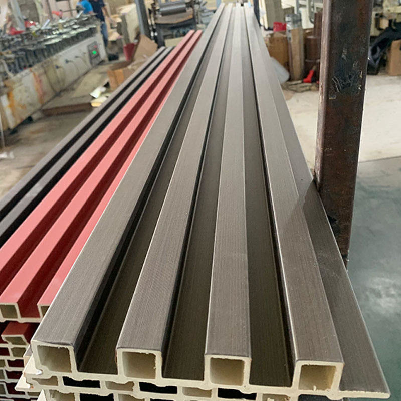 আধুনিক শৈলী কাঠের শস্য সলিড রঙের লিভিং রুমের জন্য ডেকোরেটিভ ডাব্লুপিসি ওয়াল প্যানেল