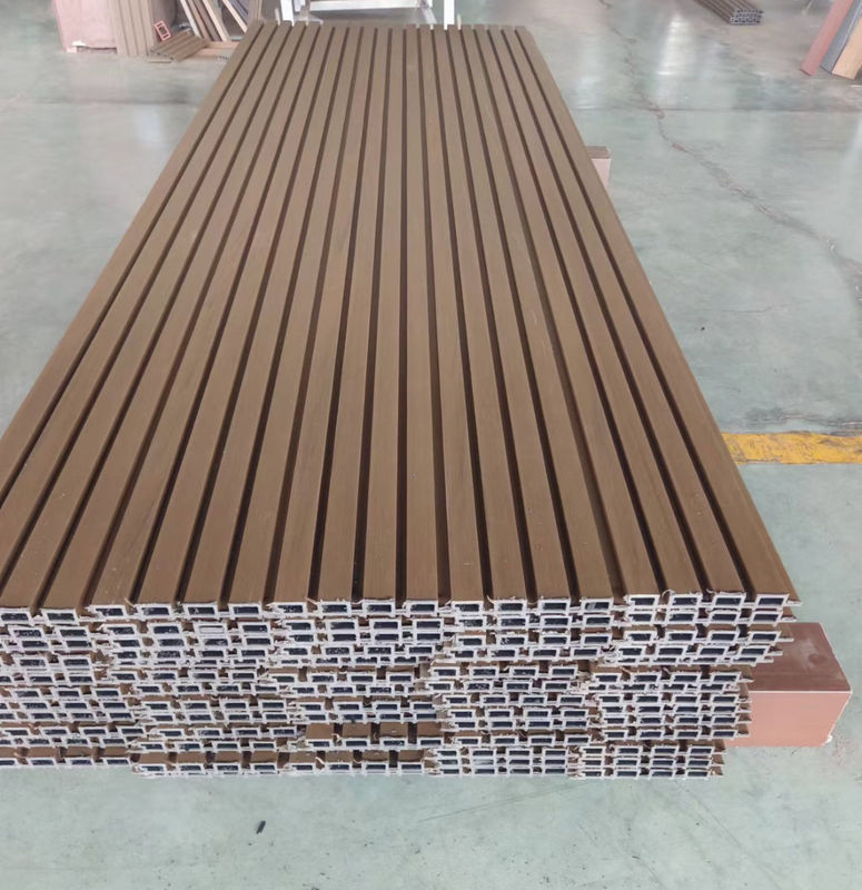 বাইরের আচ্ছাদন শব্দরোধী বহিরঙ্গন প্লাস্টিক কম্পোজিট বাগান জলরোধী বহিরঙ্গন grooved কাঠ siding