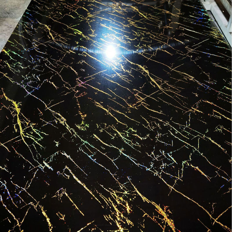 1220*2440 লেমিনেটেড 3 ডি ইউভি মার্বেল শীট দেওয়াল সজ্জা জন্য 3 মিমি বেধ