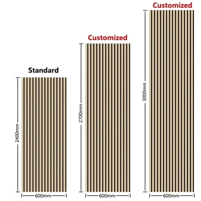আধুনিক অভ্যন্তরীণ সাউন্ডপ্রুফ কম্পোজিট কাঠের স্লট দেয়াল অ্যাপার্টমেন্ট অফিসে সাউন্ড শোষণ জন্য শাব্দ শোষণ প্যানেল