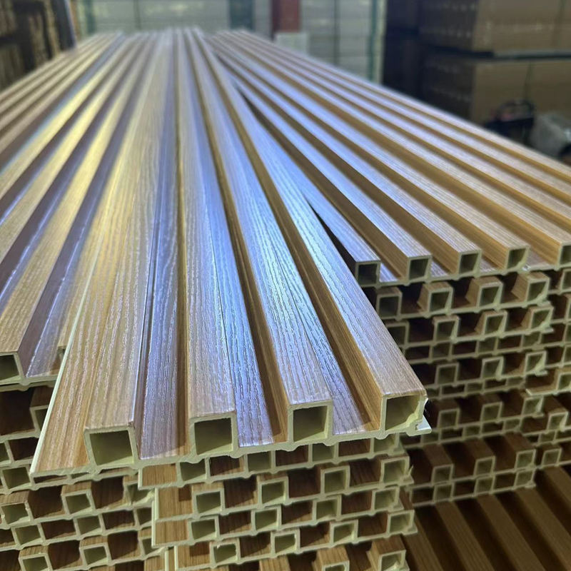 সহজ ইনস্টল কাঠের কম্পোজিট Wpc ওয়াল প্যানেল বাহ্যিক আচ্ছাদন অভ্যন্তর ফ্লুটেড ওয়াল প্যানেল