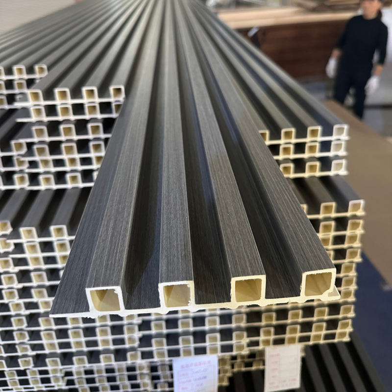 সহজ ইনস্টল কাঠের কম্পোজিট Wpc ওয়াল প্যানেল বাহ্যিক আচ্ছাদন অভ্যন্তর ফ্লুটেড ওয়াল প্যানেল