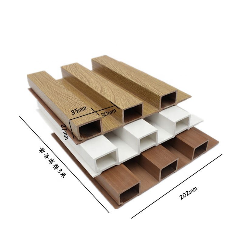 জলরোধী ইন্টিগ্রেটেড অন্যান্য ওয়াল বোর্ড বাঁকা কাঠের প্যানেল পিভিসি ওয়াল ডেকোর অভ্যন্তরীণ স্লট Wpc ওয়াল প্যানেল