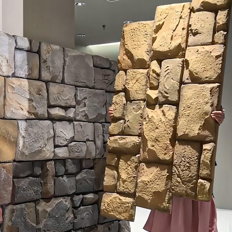 Lightweight FPC Art Stone Panels Modern PU Mushroom Castle Wall Board For Hotel Exterior Brick Cultural Stone Background Wall