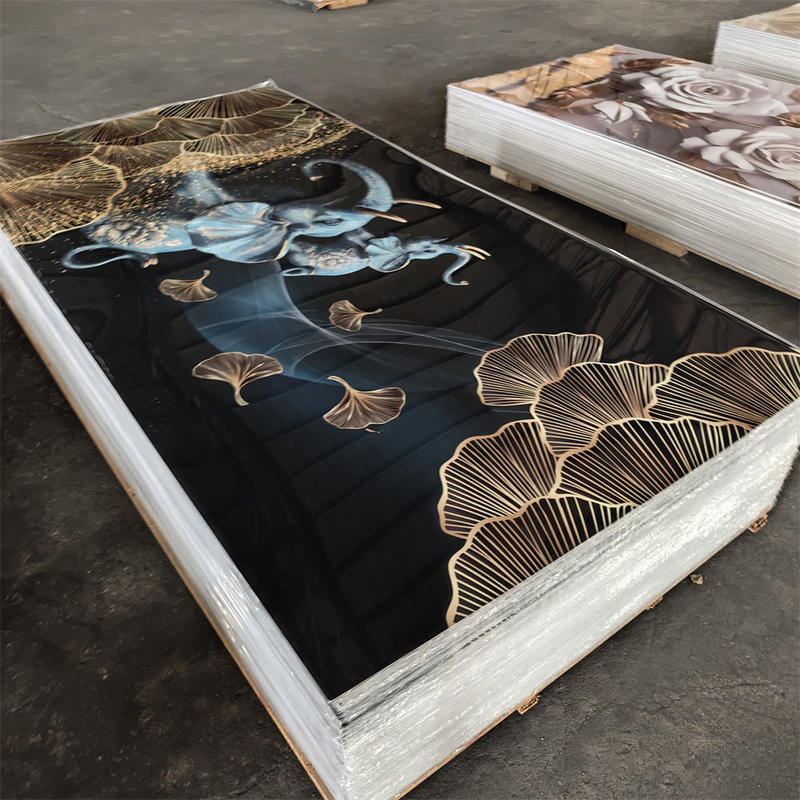 High Gloss Plastic Material UV Board 3D Printing Decorative Board PVC Marble Sheet