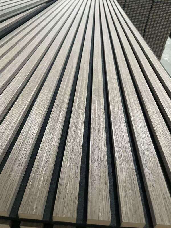 গরম বিক্রয় অ্যাকোস্টিক প্যানেল কাঠের স্লট ফ্লুটেড ওয়াল প্যানেল ঘর সাজসজ্জা অভ্যন্তরীণ সাউন্ডপ্রুফ ওয়াল প্যানেল