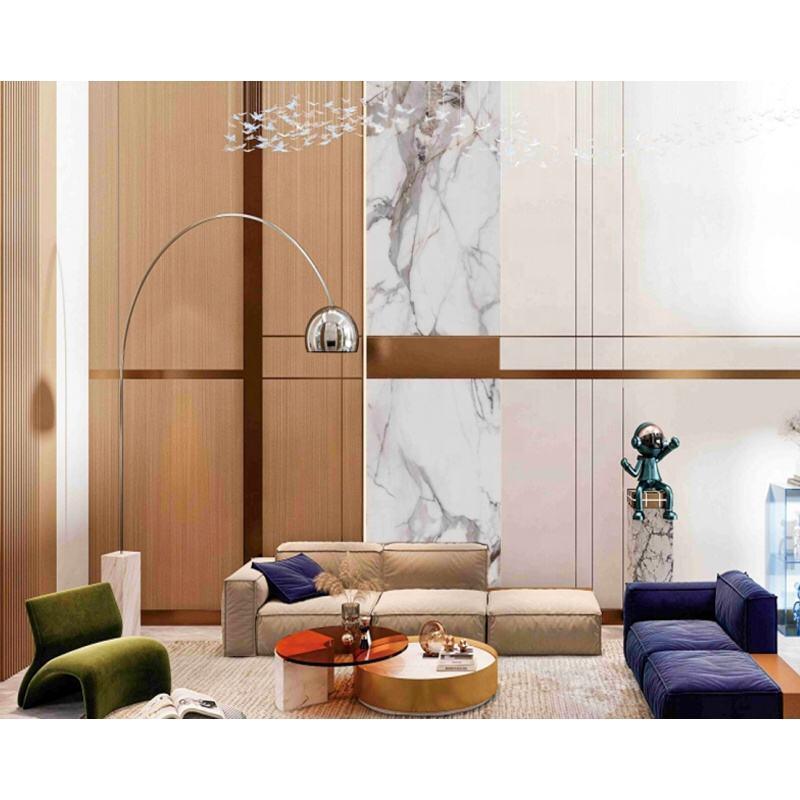 জলরোধী হালকা ওজনের 3 ডি ডিজাইন প্যানেল প্রাচীর প্যানেলের জন্য পিভিসি মার্বেল শীট মার্বেল ইউভি বোর্ড অভ্যন্তর প্রসাধন