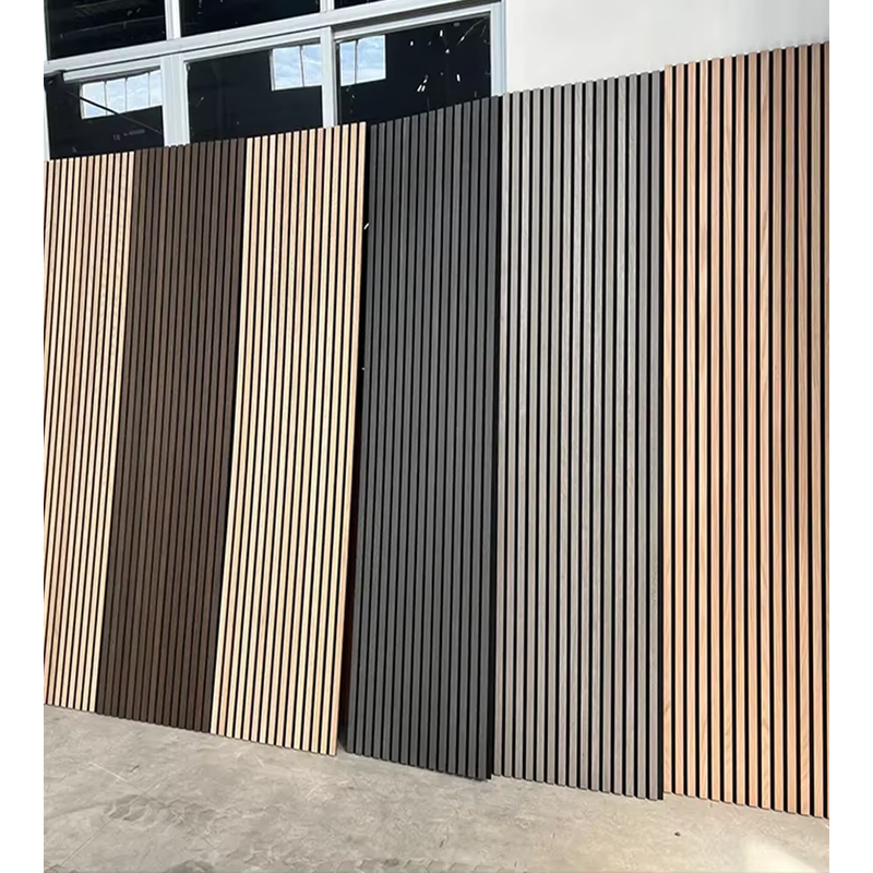 Professional Manufacturer Sound Insulator Wood Slat Acoustic Pet Panel Natural Oak Acoustic Slat Wood Wall Panels