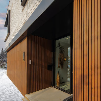 আধুনিক গ্রিল ইন্টেরিয়র WPC ওয়াল প্যানেল 195mmx28mm পচা প্রতিরোধ