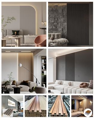 হোম ডেকোরেশন 160*24mm 3d Fluted Wpc ওয়াল প্যানেল ক্ল্যাডিং মর্ডেন