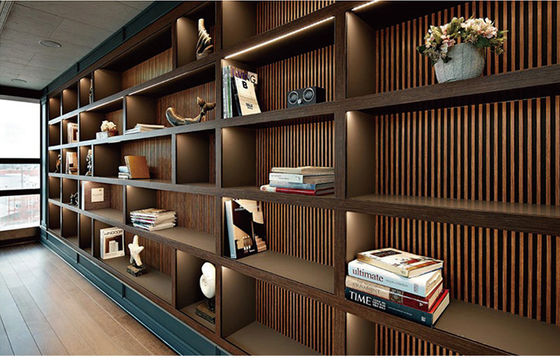 FSC কাঠের শস্য অভ্যন্তরীণ WPC ওয়াল প্যানেল আর্দ্রতা প্রমাণ কাস্টমাইজড লোগো