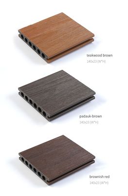 WPC আউটডোর টাইলস 3 ডি এমবসড কাঠ প্লাস্টিক কম্পোজিট ডেকিং বাগানের জন্য