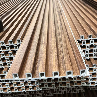 কাঠের প্রতিস্থাপন ফ্লুটেড প্যানেল ডাব্লুপিসি অভ্যন্তরীণ প্রাচীর প্যানেল 3 ডি ডাব্লুপিসি প্রাচীর প্যানেল