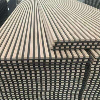 গরম বিক্রয় অ্যাকোস্টিক প্যানেল কাঠের স্লট ফ্লুটেড ওয়াল প্যানেল ঘর সাজসজ্জা অভ্যন্তরীণ সাউন্ডপ্রুফ ওয়াল প্যানেল